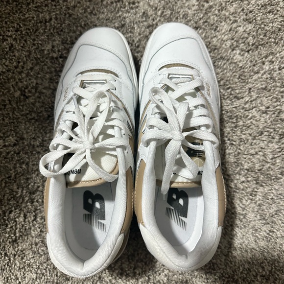 New Balance 550 White and Tan Sneakers - Picture 4 of 5